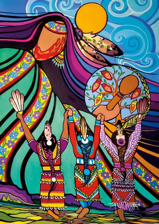 Dancing to Mother Earth’s Drums painting by Pam Cailloux