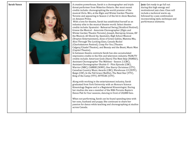 Biography for Sarah Vance